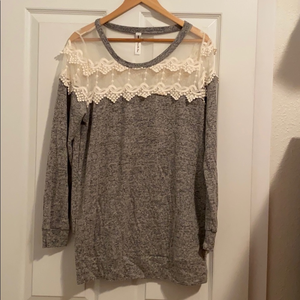 Lace top sweater